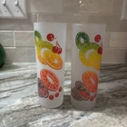 Vintage Federal Glass Frosted Fruit Tom Collins Glasses set of 2