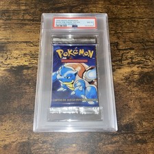 Pokemon Base Set 1st Edition Booster Pack NEW (Spanish) Blastoise PSA 8 NM-MT!