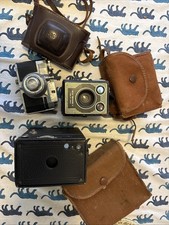 Job Lot Of Vintage Cameras And Cases-all Untested.