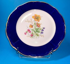 Weimar Porzellan – Echt Kobalt – Zierteller/Prunkteller 26 cm – kobaltblau & Gol