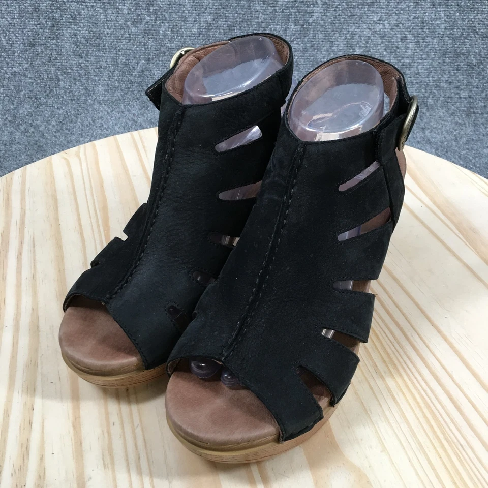 Sandalias Dansko Mujer 40 Negro Demetra Tirantes Cuero Tacones Gruesos 3104101400 Foto 3 de 4