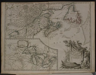 EAST CANADA GREAT LAKES REGION UNITED STATES 1773 ROBERT DE VAUGONDY ANTIQUE MAP