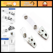 400Pcs Metal Badge Clips with Clear PVC Straps for ID Cards, Name Tags, Work Bad