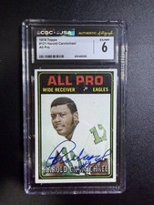 Signed 1974 Topps Harold Carmichael 121 All Pro CGC 6 EX/NM JSA Auto HOF