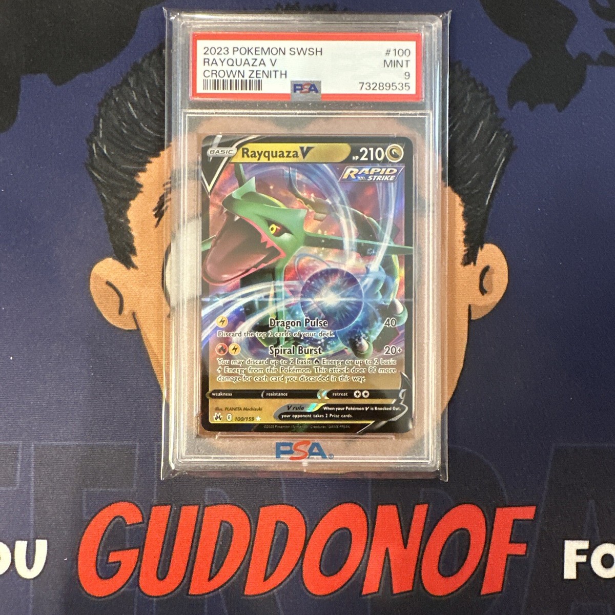 PSA 9 MINT 2023 Pokemon Crown Zenith RAYQUAZA V #100 Ultra Rare