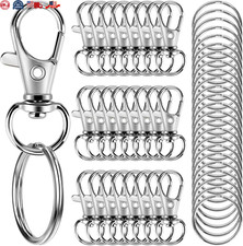 50PCS Metal Lobster Claw Clasp with Key Rings For Crafts