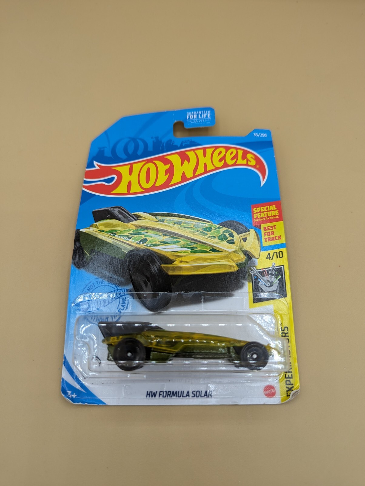 2021 Hot Wheels #35 Experimotors 4/10 HW FORMULA SOLAR Yellow/Green w/Black Disk