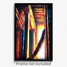 Pixel Art Poster - Zealous Ancient Architecture (8 Bit Video Game Print)