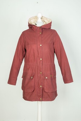Barbour Marsworth Durham Hooded Burgundy Wax Cotton Jacket Coat