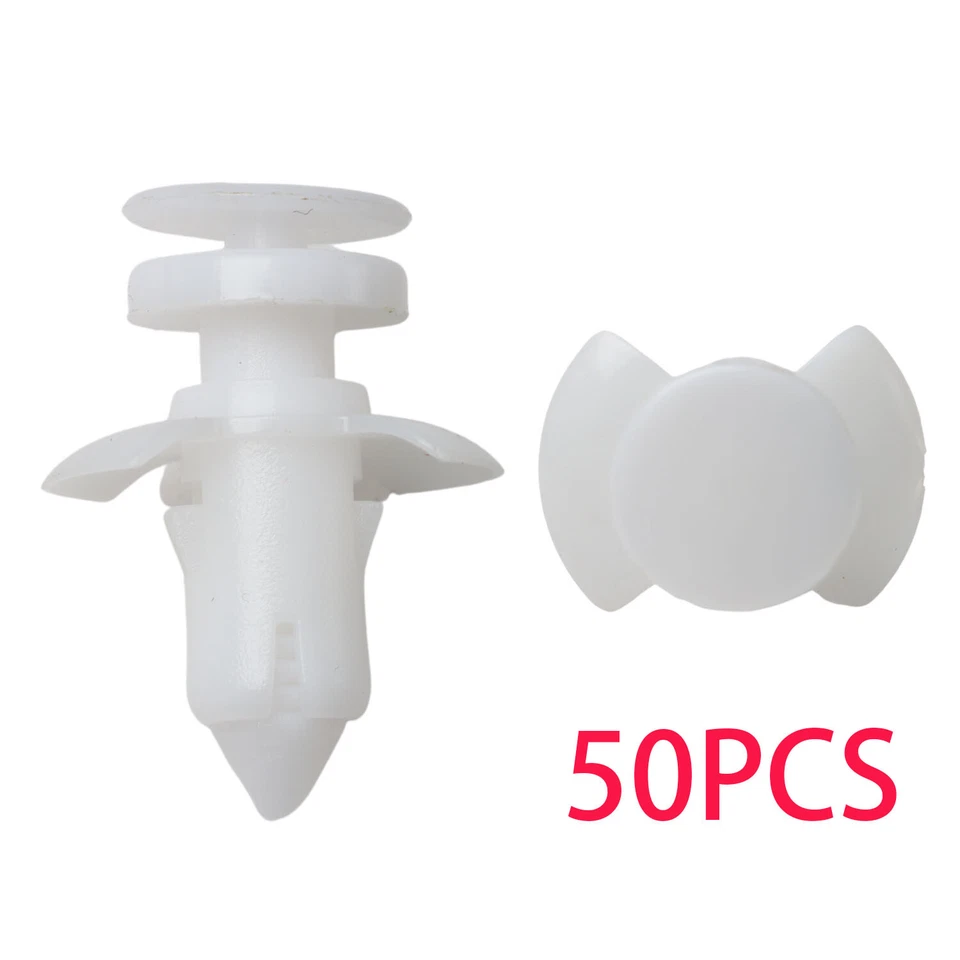 White Nylon Door Lower Trim Panel Clips 50pc for Lincoln Town Car 2006-2011 - Image 3 of 4