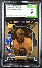 2019-20 SPx #S-OW Oliver Wahlstrom Shadow Box Rookies Autographs CGC 9 #/150