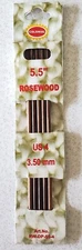 Colonial Rosewood Set of 5 Double Point Size US 4 (3.50mm) Knitting Needles 5.5"