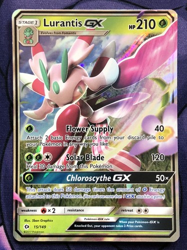Lurantis GX 15/149 Sun & Moon Base Holo Ultra Rare Full Art Pokémon NM NEAR MINT