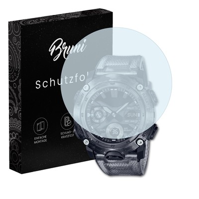 Bruni 2x Folie für Casio GA-2000SKE-8AER Schutzfolie Displayschutzfolie