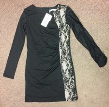 Doublju Women's Casual Dress, Black/Lace, Large