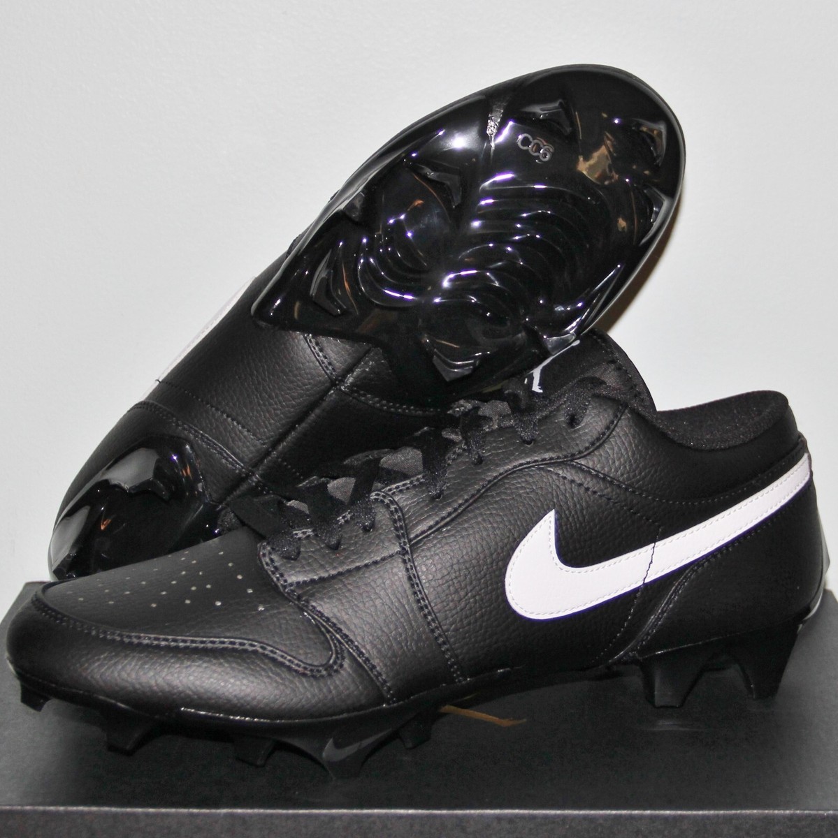 ジョグフット　ブラック Jordan 1 Low TD Football Cleats Men 11.5 12.5 13 Black White