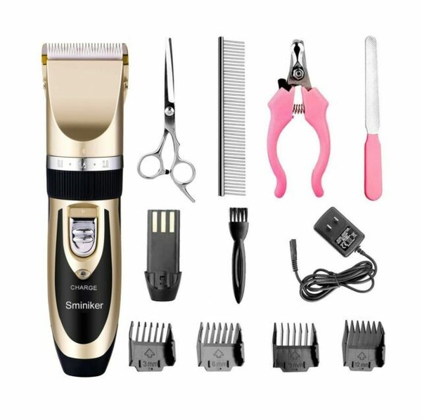 Sminiker Professional Rechargeable Cordless Pet Grooming Clipper Kit