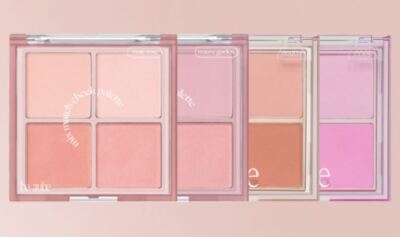 Be Aube x inbora Mix Match Cheek Palette, Warm&Cool, Mauve&Rose