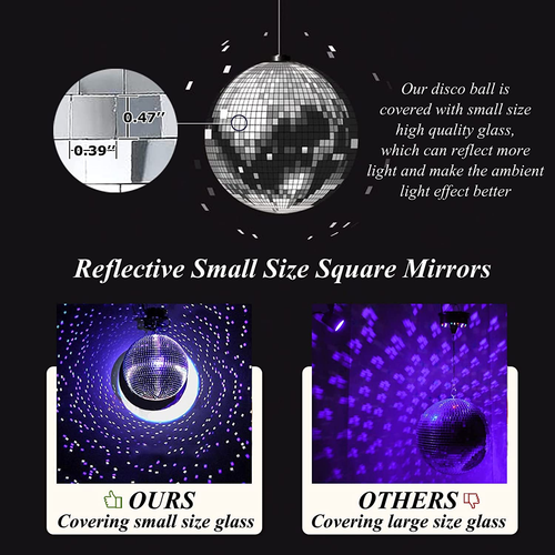 Disco Ball 12-Inch – Large Mirror Ball Hanging Party Decor for Weddings, Events, - Picture 5 of 6