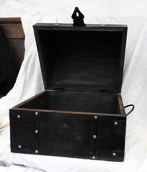 Large Sturdy Metal Bound Solid Wooden Chest / Trunk / Treasure Chest
