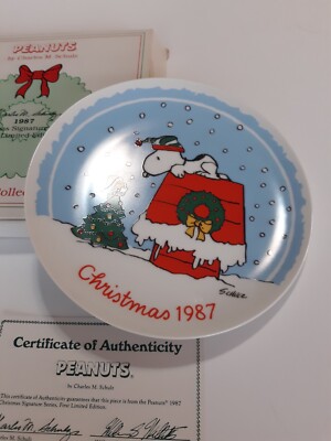 ヴィンテージPEANUTS 1987年スヌーピーXmas コレクターズプレート s-l400.jpg