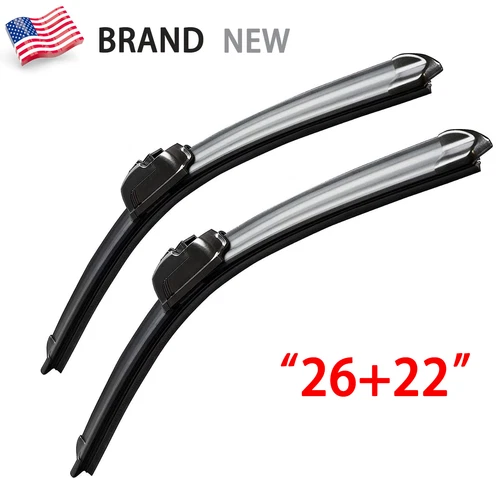 26"+22" 2Pcs Quality Beam Windshield Wiper Blades + Extra Refills (Set of 2) new - Bild 1 von 7