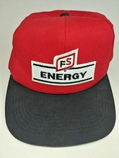FS Energy Hat Cap Ag Coop Red Snapback K-Products Made In USA Vintage