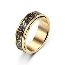 Men's Ring Dragon Celtic Knot Titanium Steel Wedding Spinner Band Couple Rings