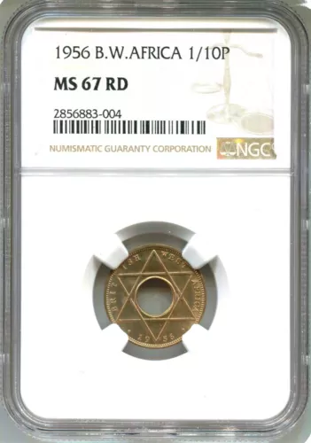 British West Africa - 1956 1/10d KM#32 in NGC MS67 RED