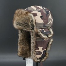 Uomo Cacciatore Cappello Sci Ushanka Russo Cosacco Pelliccia Finta Camouflage