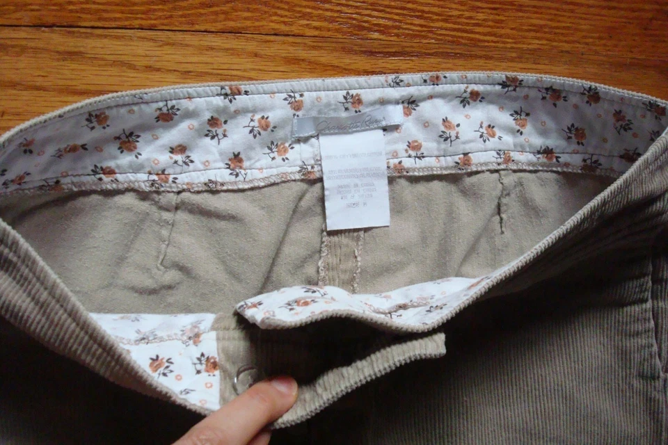 коричневый размер 4 5 маленький вельвет широкие укороченные брюки капри желтовато-коричневый бежевый skort flare - Изображение 4 из 4