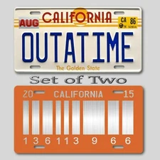 Back to the Future Delorean OUTATIME LICENSE PLATE ULTIMATE COLLECTORS SET A