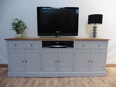 New Large 7ft Solid Pine Painted Sideboard/TV Cabinet/Welsh Dresser Base |  eBay