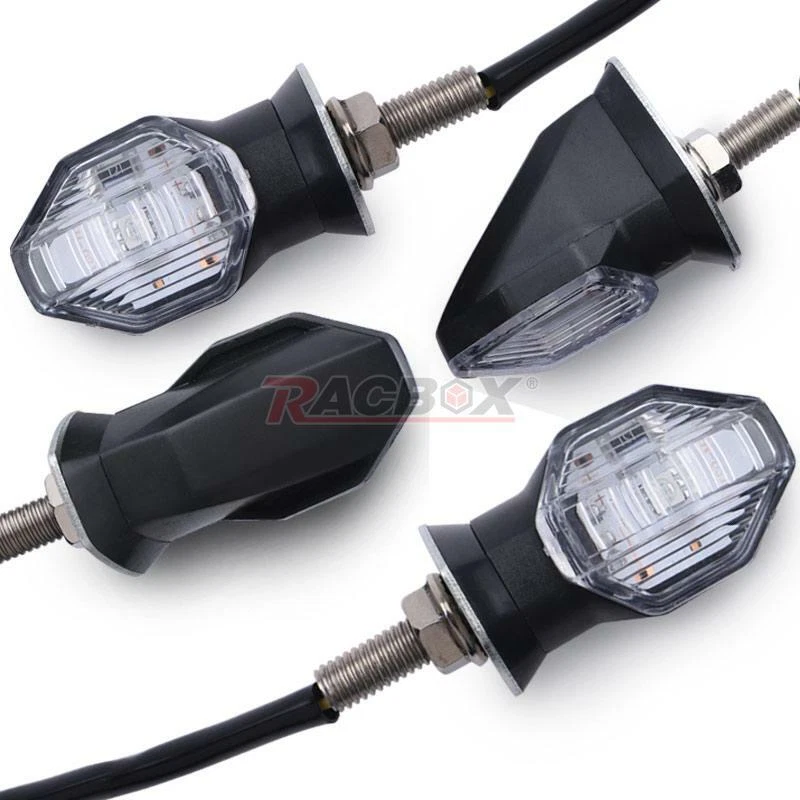 4 X Mini Motocicleta Indicador LED Señal de Giro Luz Intermitentes Lámpara Universal 8mm Foto 4 de 4