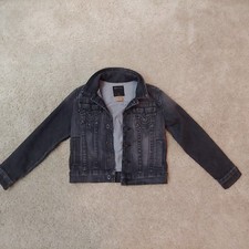 Youth Girls size 6 True Religion denim jacket black