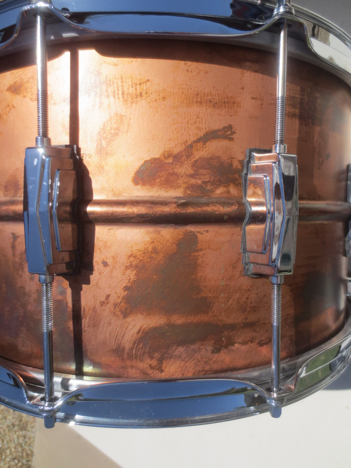 Ludwig Copper Phonic Raw Copper Snare Drum w Imperial Lugs 8" x 14" Humes Berg