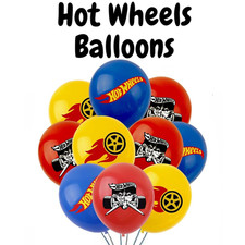 12pcs Hot Wheels Balloons Birthday Party Helium Decor 12" Latex Racing Car Boys