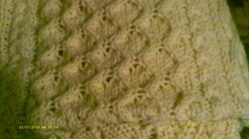 BRAIDED CABLES AFGHAN -- HAND KNIT