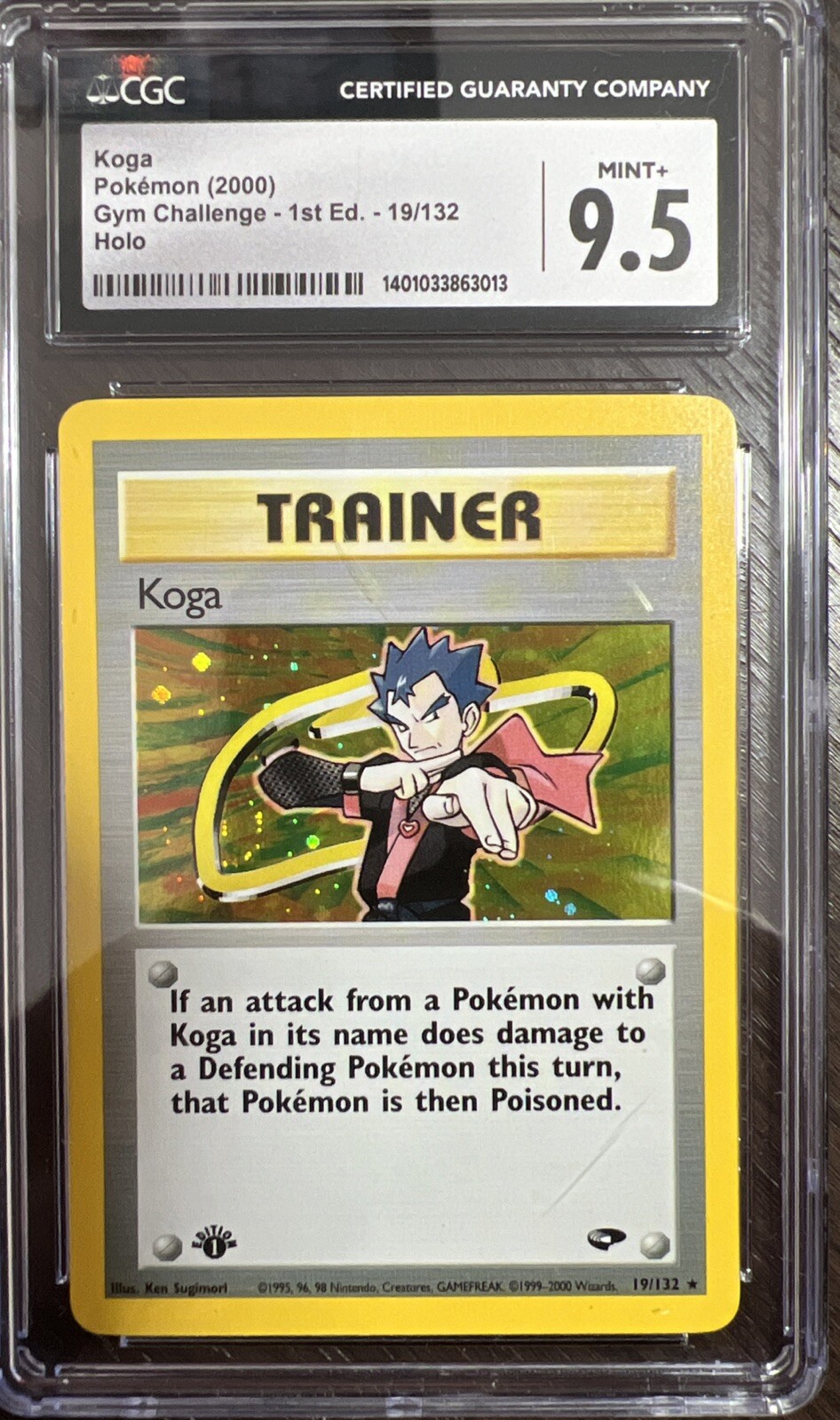 SUPER SWIRLY Koga 1st Edition 19/132 Gym Challenge Trainer Holo Rare CGC 9.5