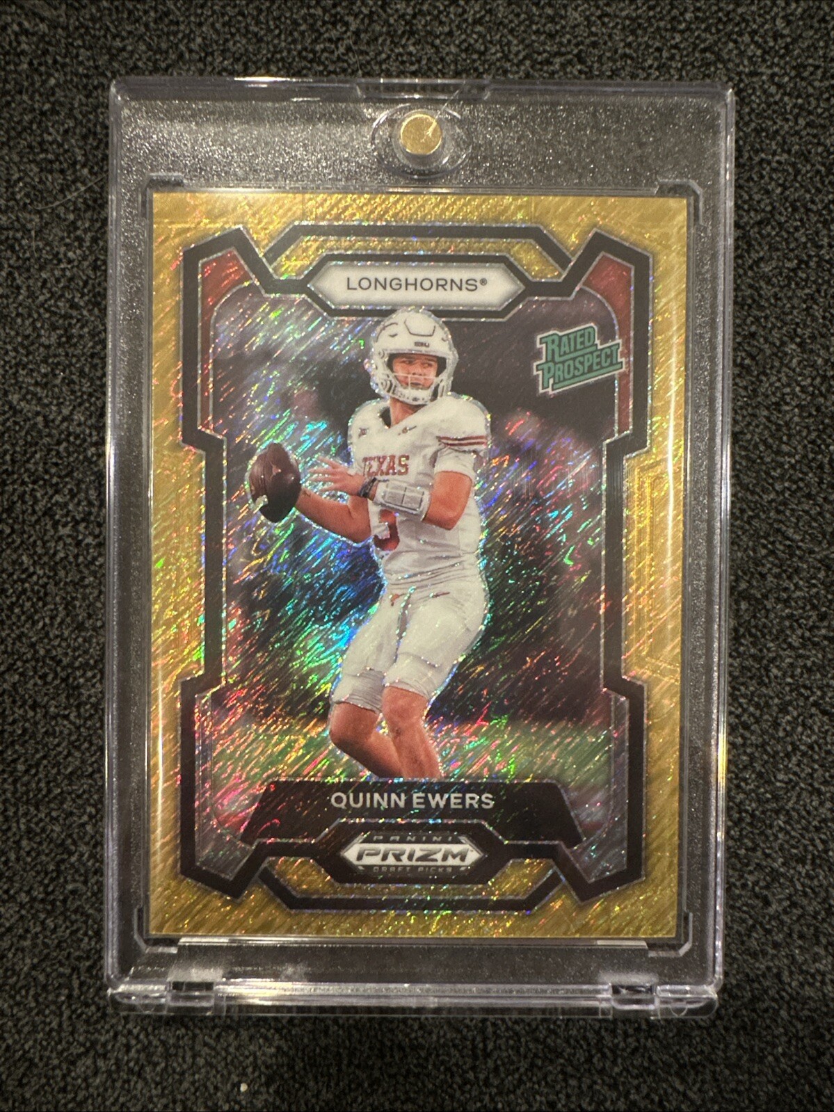 2024 Prizm Draft Picks Quinn Ewers FOTL Gold Shimmer Rated Prospect 6 /15 Texas