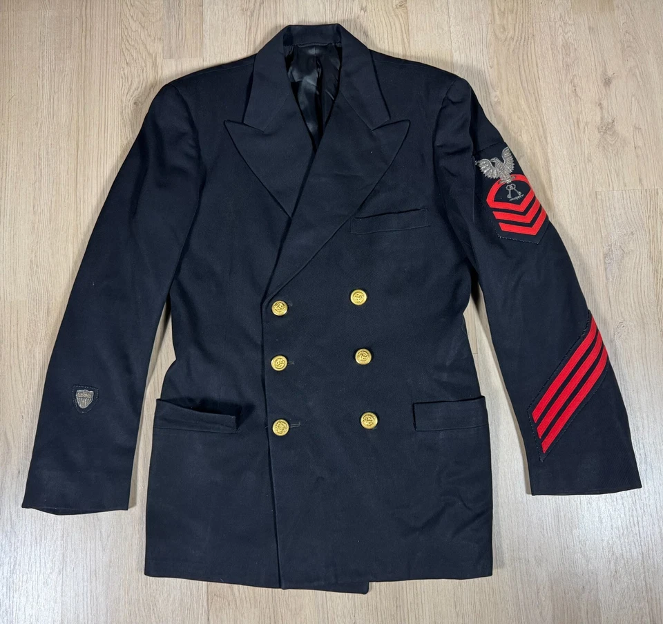 WW2 USCG US Coast Guard Chief Steward Uniform Jacket Pants USN Bullion Insignia - Image 2 of 4