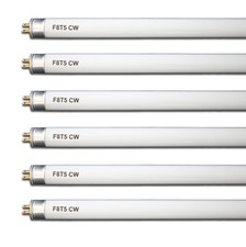 6 Pack F8T5/CW 4100K 12 Linear Fluorescent Light Bulb, 8W Cool White T5 T...