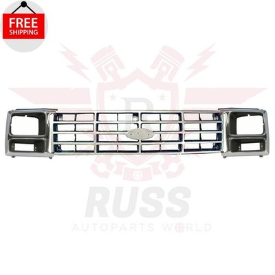 New Front Silver Grille Left Right Headlamp Door For 1980-1986 FORD F-150 BRONCO