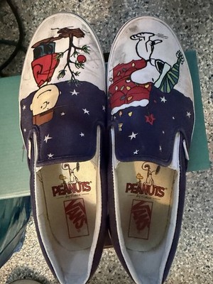VANS x Peanuts Slip-On Canvas Snoopy/Charlie Brown Christmas Men s 10.5