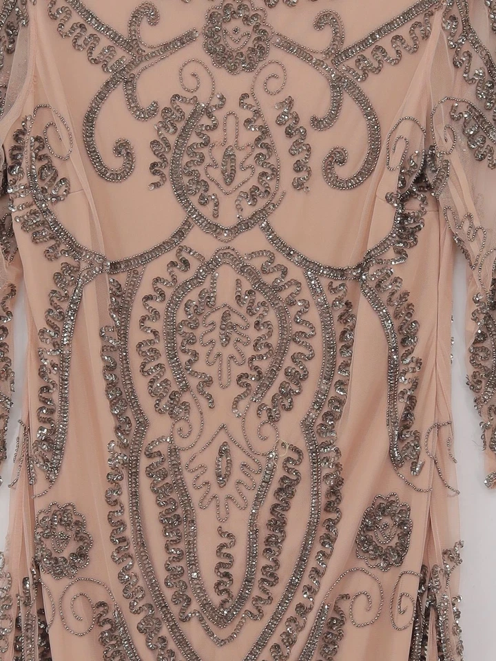 Vestido midi línea A Pisarro Nights M en crema Foto 3 de 4