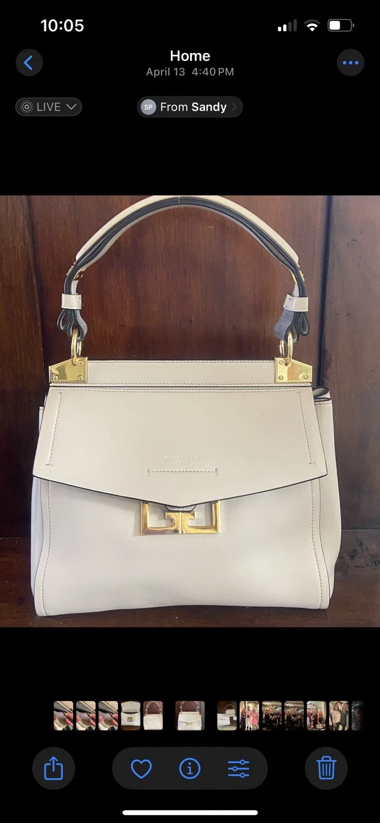 Givenchy — Givenchy Leather Shoulder Bag Medium, Beige.  Brand new. Never used. Immaculate.