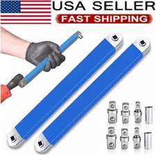 2 Pack Offset Extension Wrench Set Ratchet Spanner Wrench with Extender Adapter
