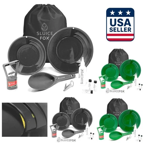 Gold Rush Black Gold Panning Kit with Tools for Kids & Adults - 10-Piece Set