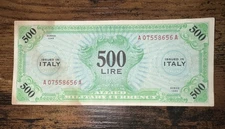 Italy 500 Lire Note-Allied Military Currency-Amazing Condition-Extremely Rare!
