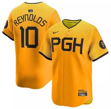 Camiseta Nike Pittsburgh Pirates City Connect Amarilla Bryan Reynolds #10 Nueva con Etiquetas Mediana